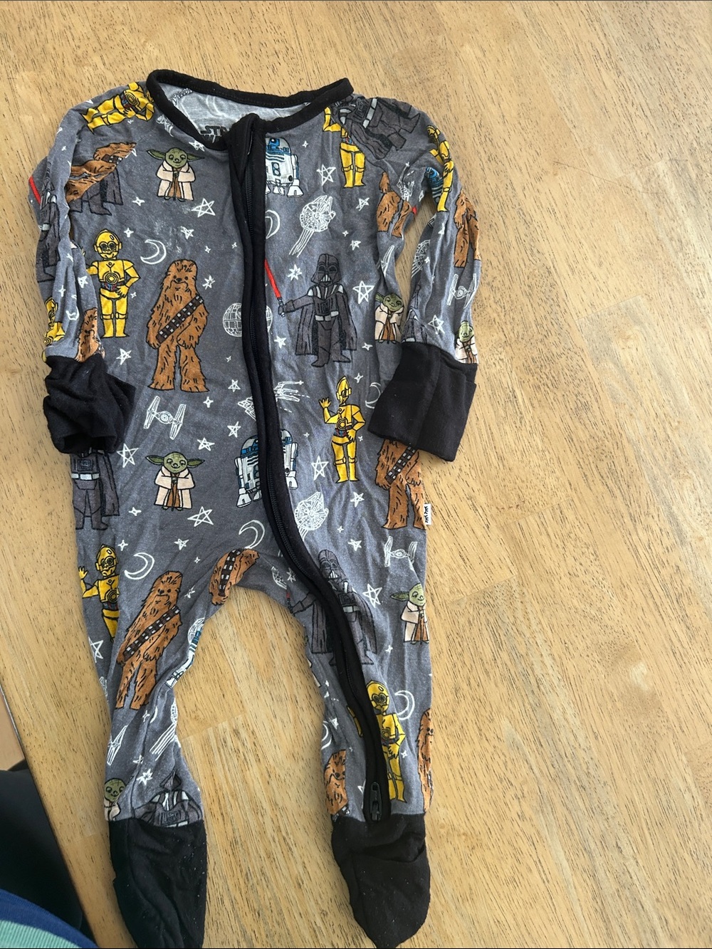 LITTLE SLEEPIES Star Wars Character-Print Gray Kids One-Piece